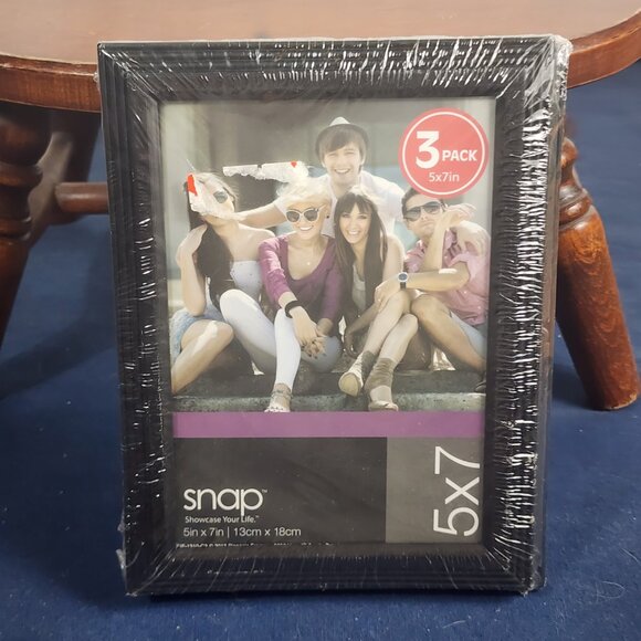 Pinnit Black Trim Snap Showcase Your Life 3pk 5"x7" Glass Cover Picture Frames - Picture 9 of 16